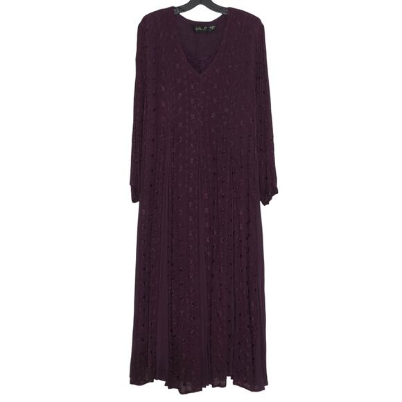 Lola P Vintage Dress Whimsigoth Romantic Ethereal Goth Floral Maxi Purple Small - Picture 1 of 9